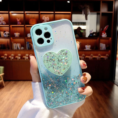 Love Bracket Phone Case Glitter X For XR Silicone Lens