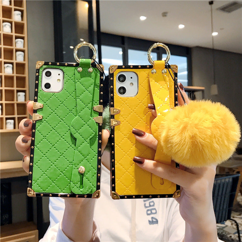 Compatible with Apple , Diamond Lattice Leather Protective Case