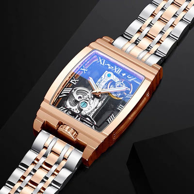 Double-sided hollow mechanical watch