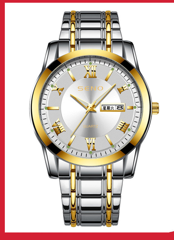 Waterproof Luminous Large Dial Couple Ladies Watch