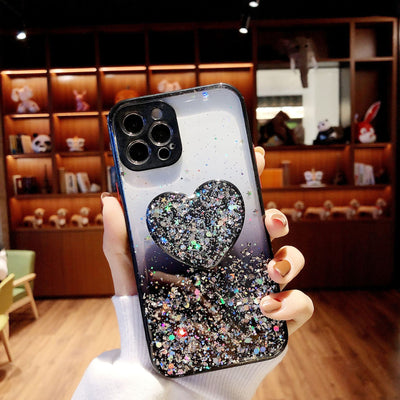 Love Bracket Phone Case Glitter X For XR Silicone Lens