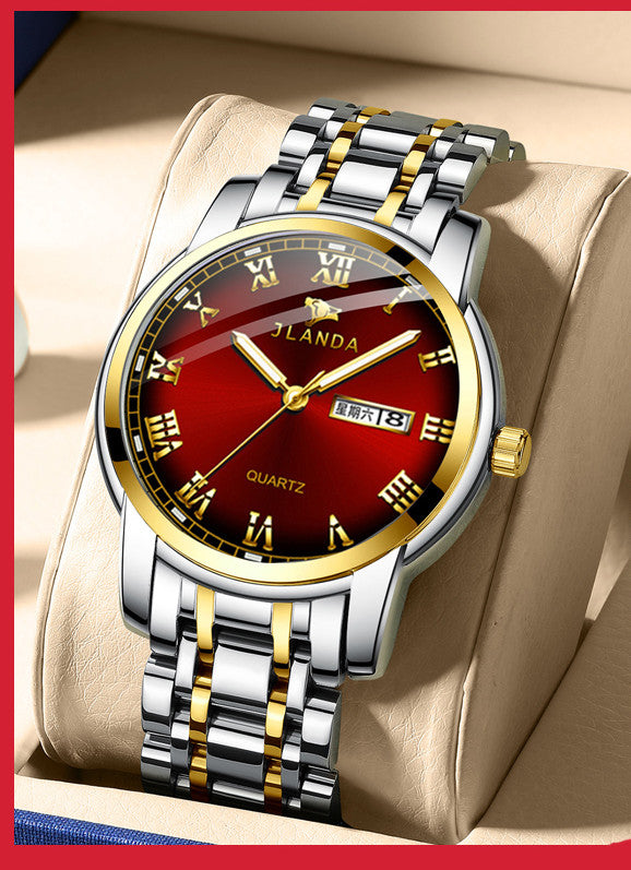 Waterproof Luminous Large Dial Couple Ladies Watch