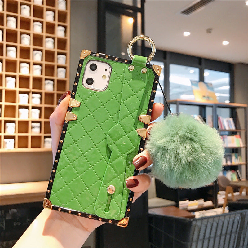 Compatible with Apple , Diamond Lattice Leather Protective Case