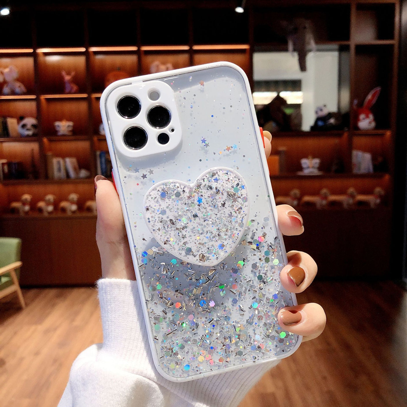 Love Bracket Phone Case Glitter X For XR Silicone Lens